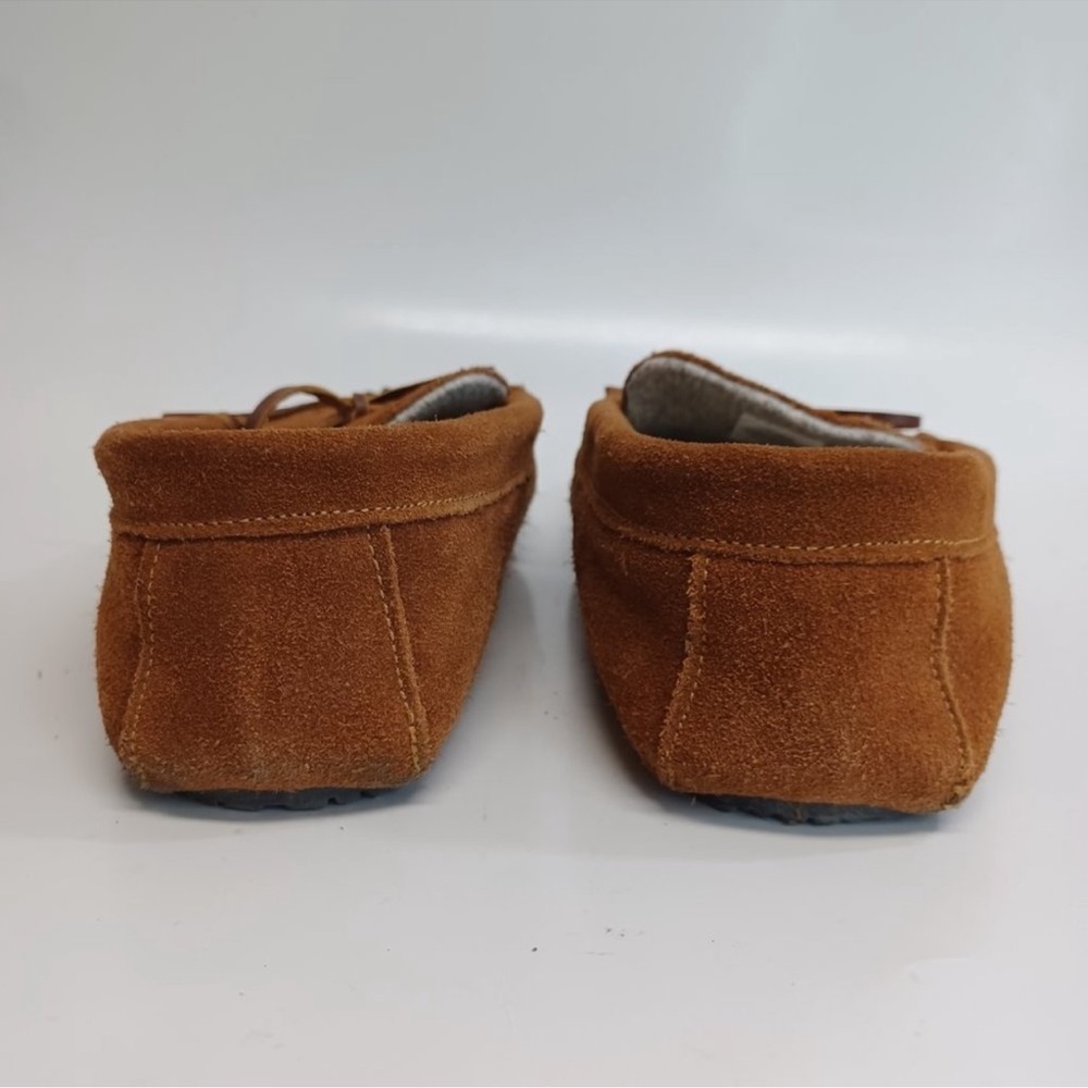 Minnetonka Mens Brown Suede Wool Lined Slipper Moccasins Size 9 - Picture 7 of 11